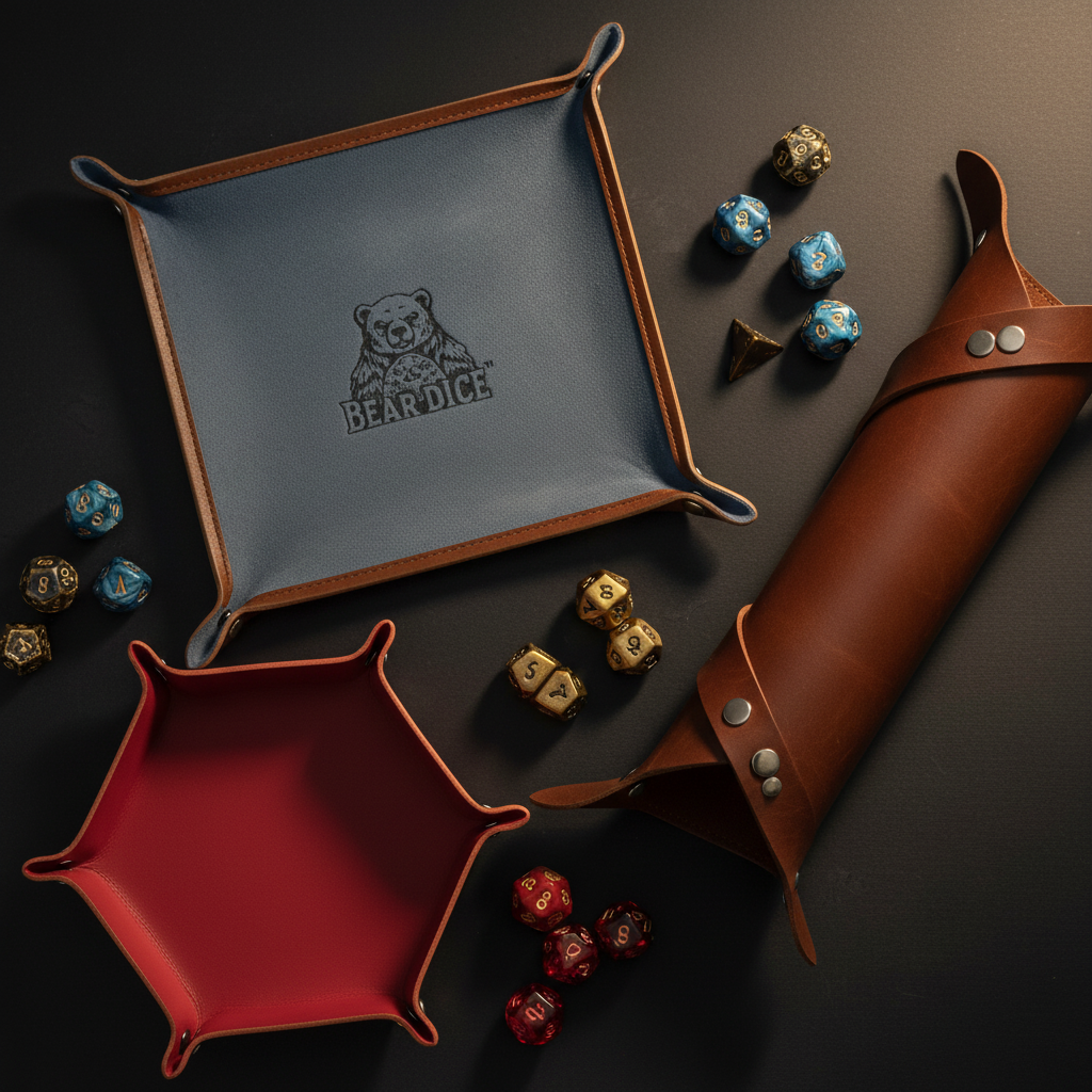 Foldable dice trays for tabletop role-playing games