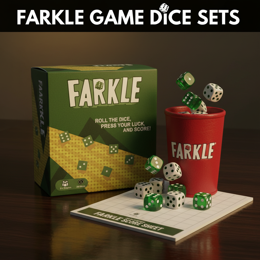Farkle dice sets and game accessories