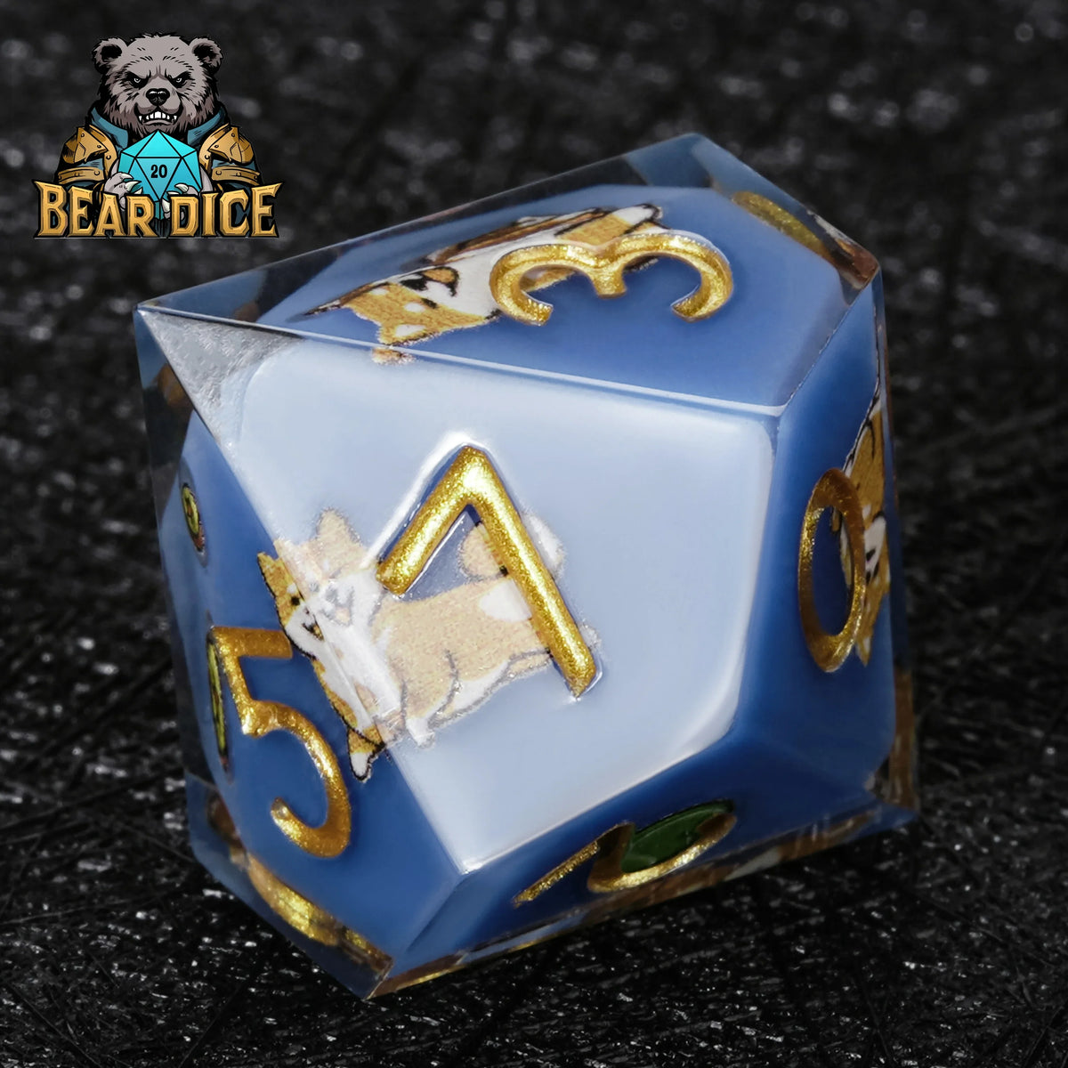 Dog Resin D10 Dice Set – Shiba Inu – alternate product view