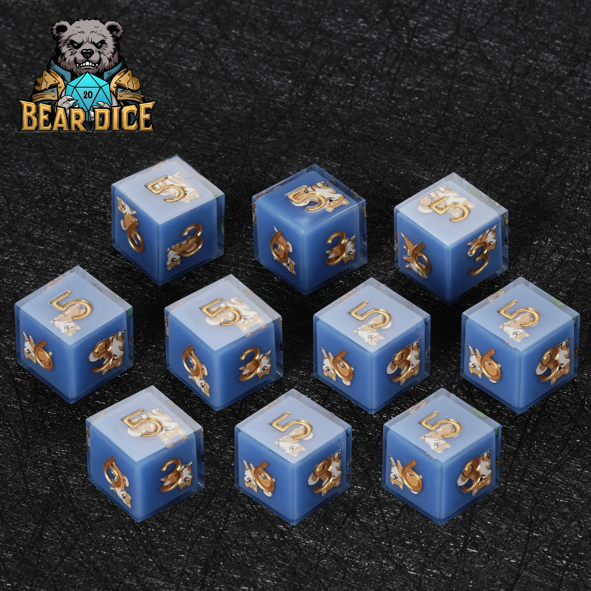 Shiba Inu Resin D6 Dice Set – alternate product view