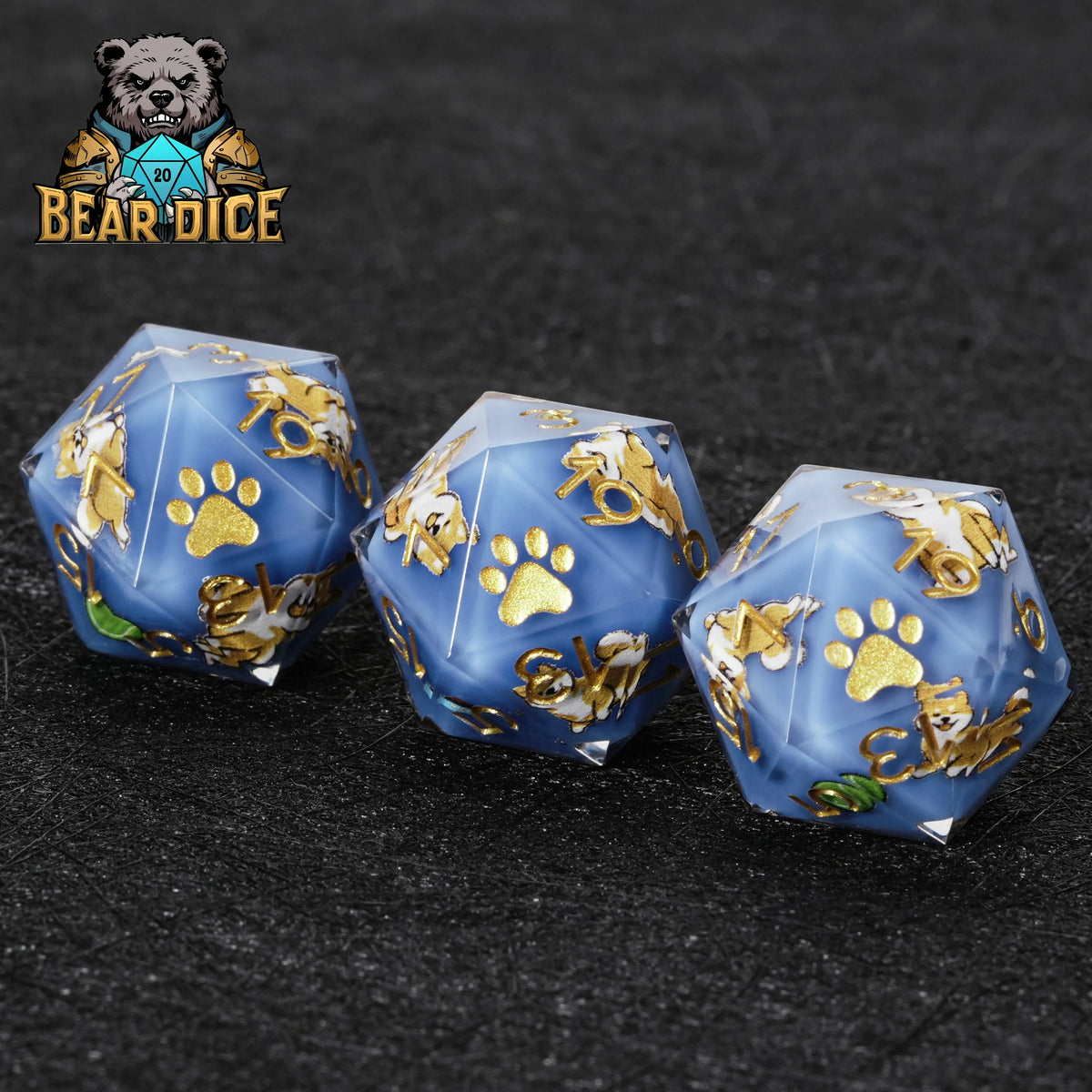 Shiba Inu Resin D20 Dice Set – alternate product view