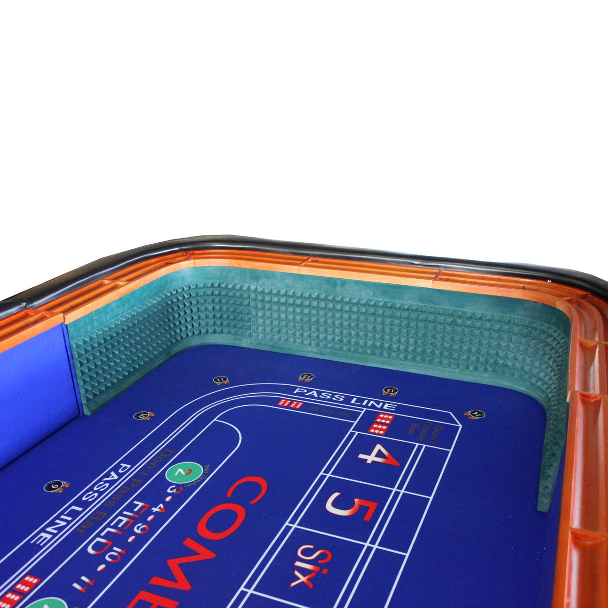 Tabletop Gaming Table – Inch Felt Dice – 12-Inch Blue Felt Roll Dice Game Table close-up of blue felt surface and
