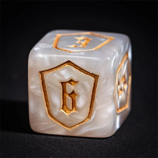 16mm Pearl Acrylic D6 Dice – DND Dice 16mm Pearl Acrylic D6 Tabletop RPG Game Dice