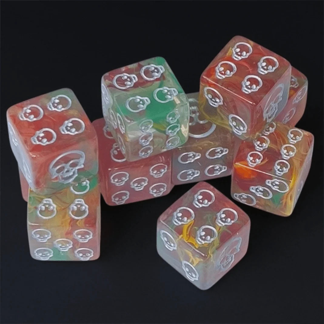 16mm Skull Acrylic D6 Dice – DND Dice 16mm Skull Acrylic D6 Dice Halloween RPG Board Game Dice