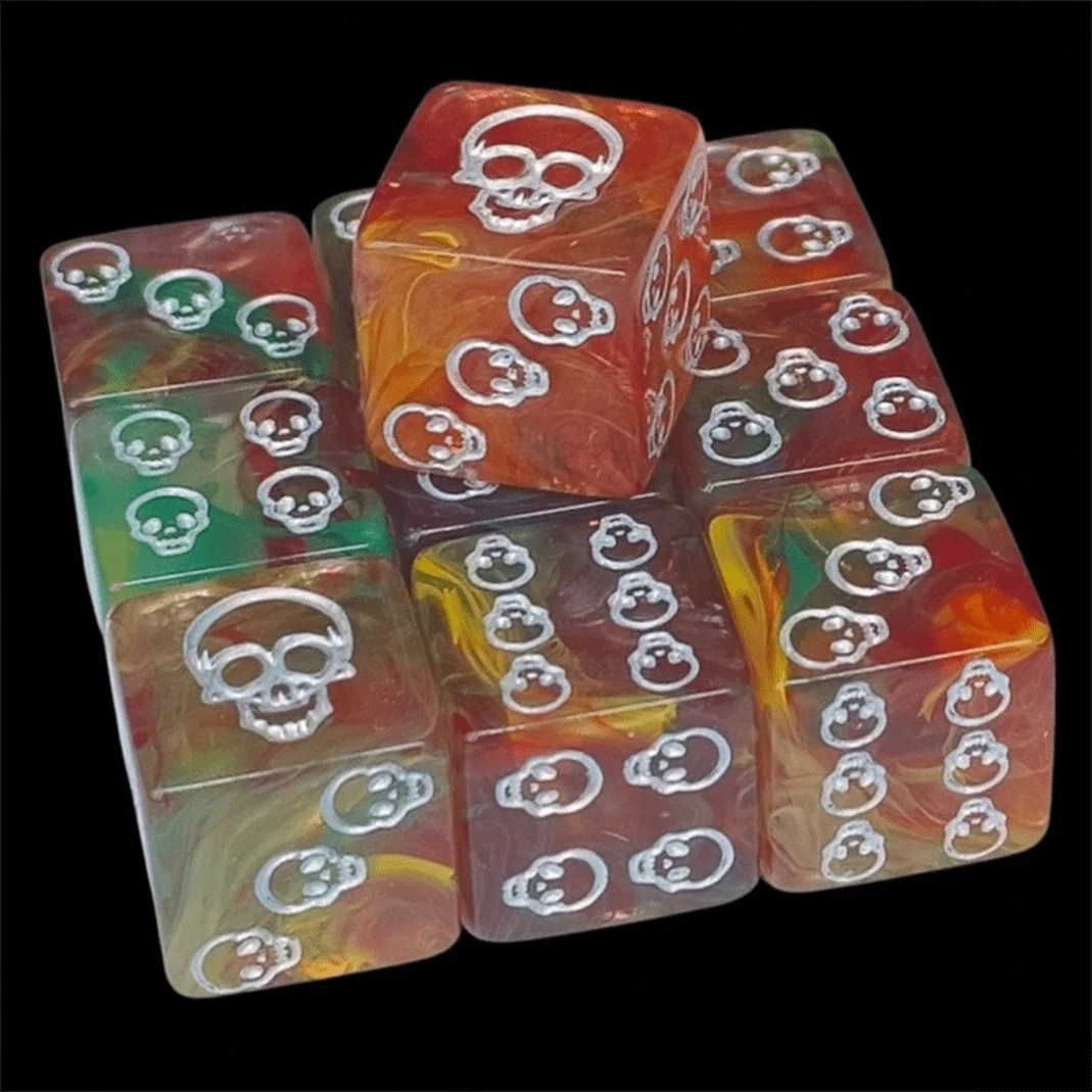 16mm Skull Acrylic D6 Dice – DND Dice 16mm Skull Acrylic D6 Dice Halloween RPG Board Game Dice