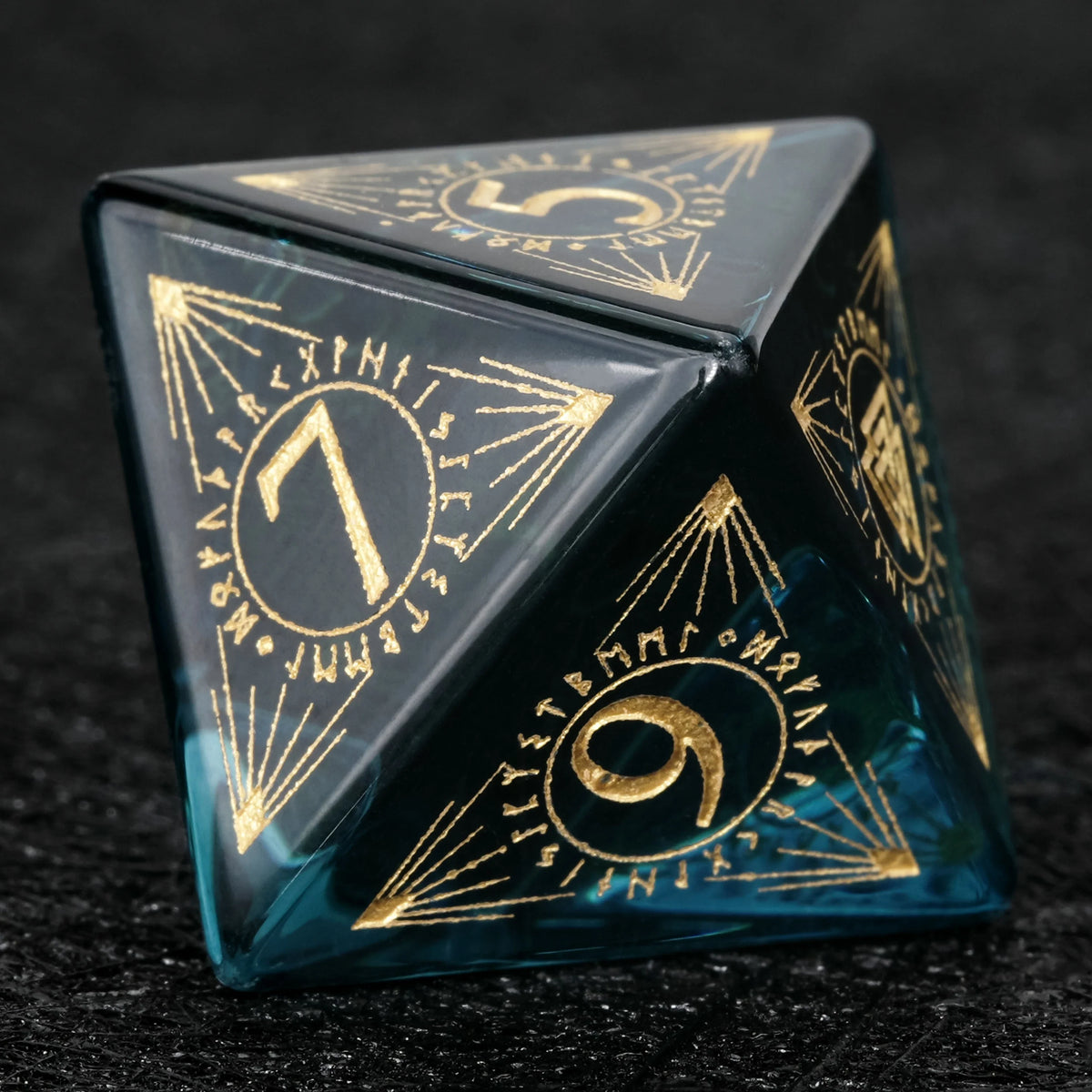 Crystal Runes Glass DND Dice Set – alternate product view