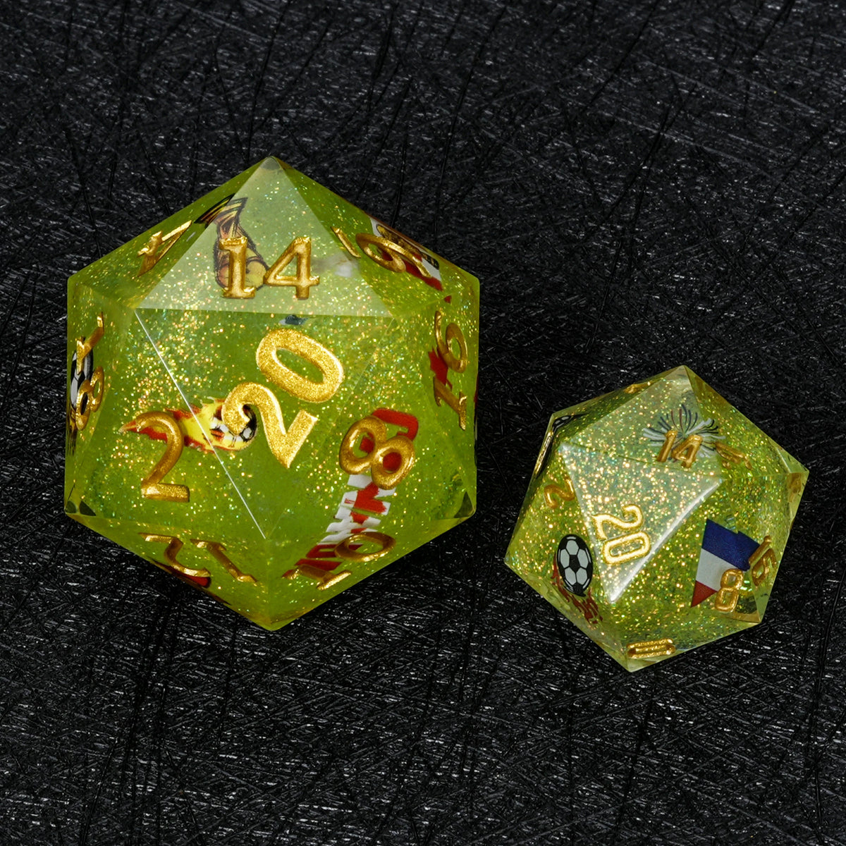 35mm Canada Resin D20 Dice – Glitter – alternate product view