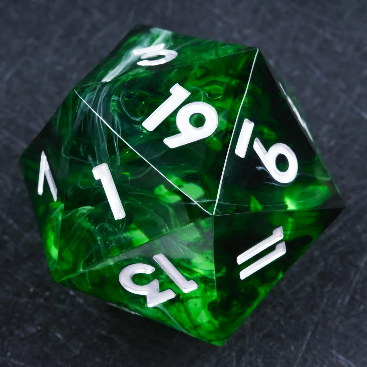 35mm Dark Resin D20 Dice