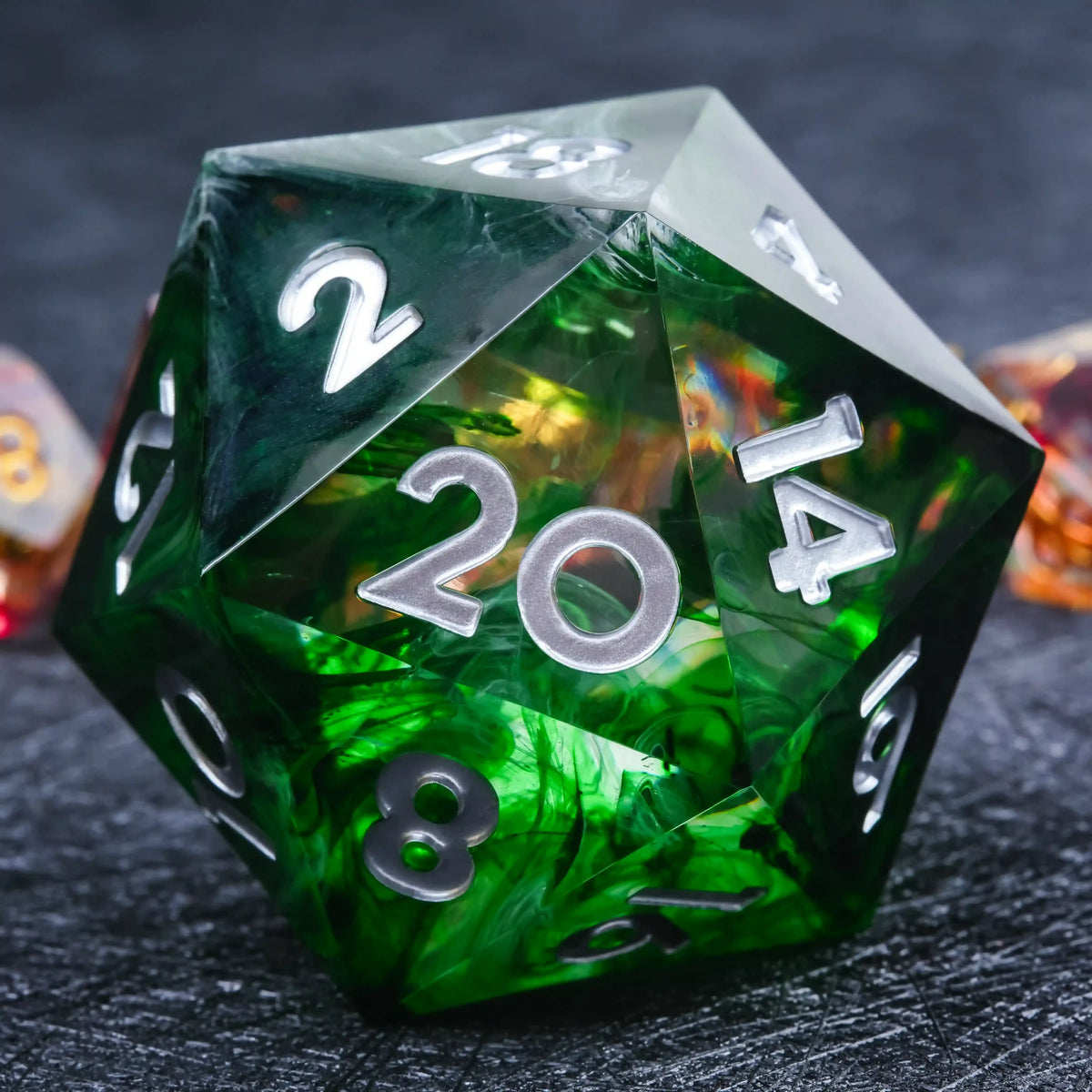 35mm Dark Resin D20 Dice – alternate product view