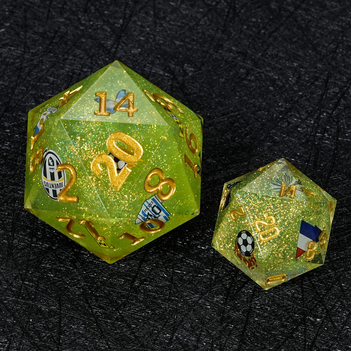 35mm Large Resin D20 Dice – Glitter – alternate product view
