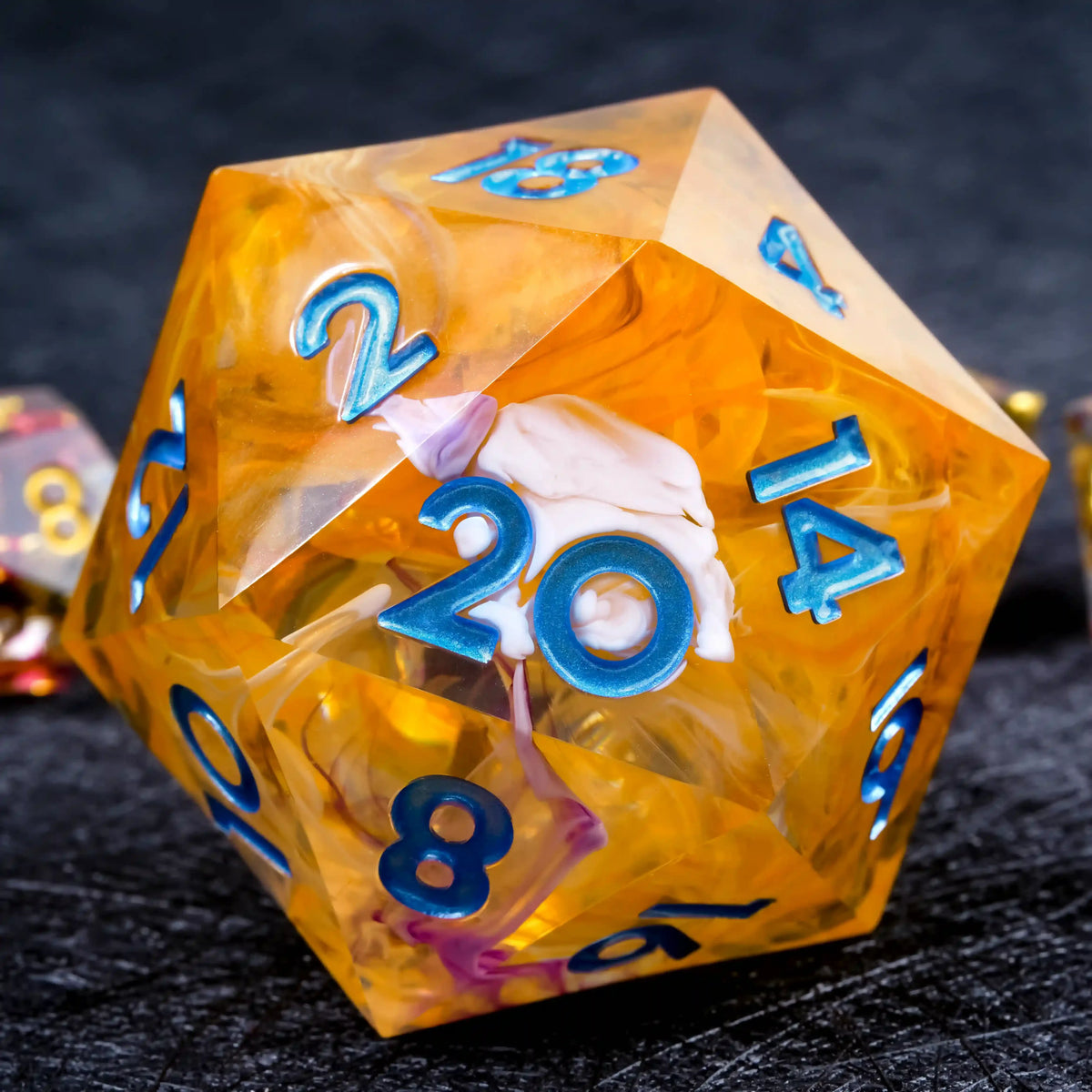 35mm Swirl Resin D20 Dice – alternate product view
