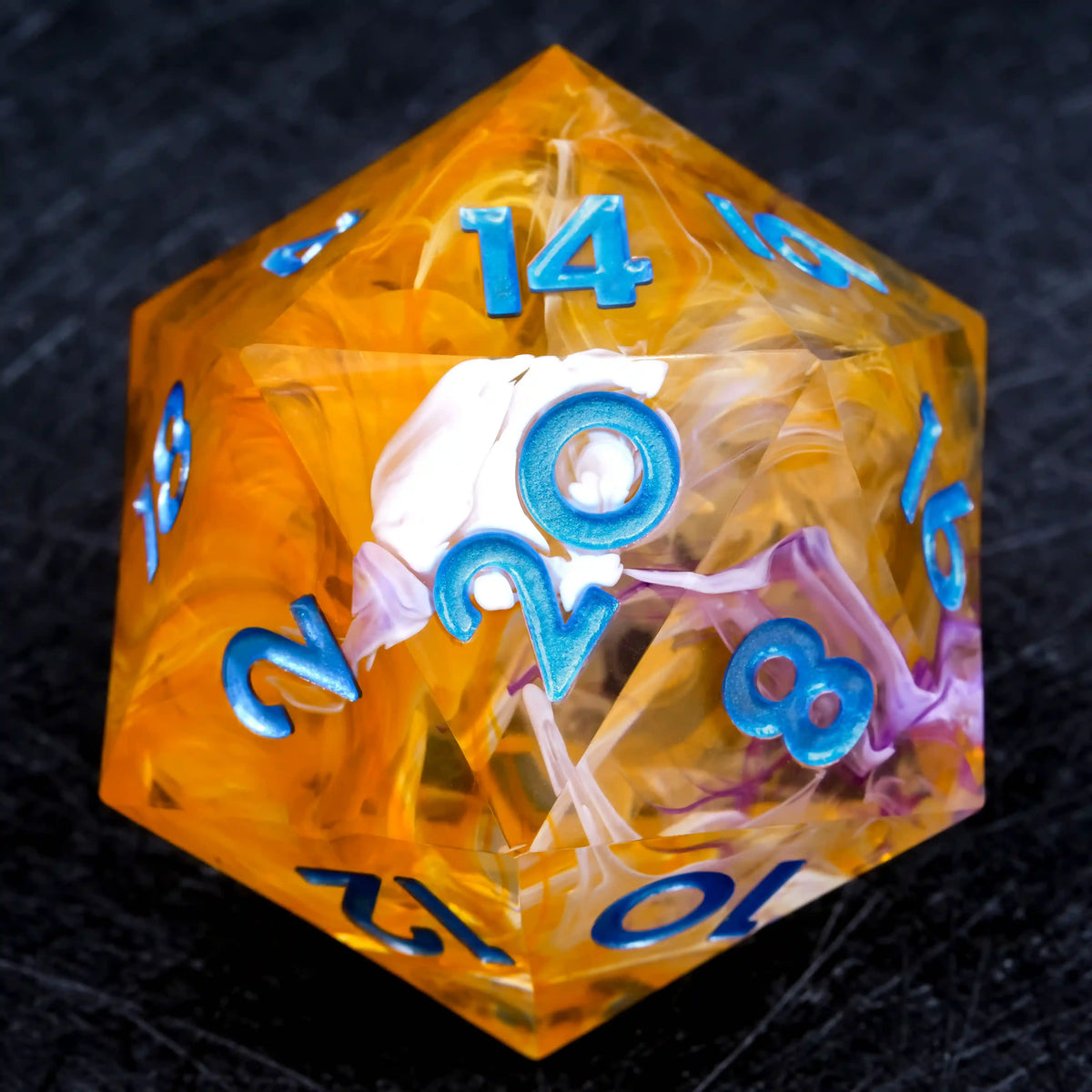 35mm Swirl Resin D20 Dice – alternate product view