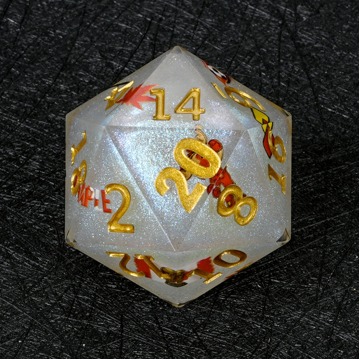 35mm World Resin D20 Dice – Glitter – Canada Soccer – alternate product view