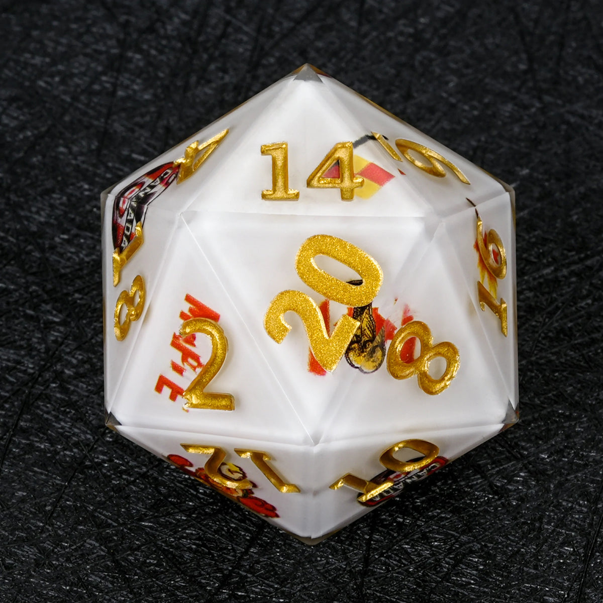 35mm World Resin D20 Dice – Soccer Large – alternate product view