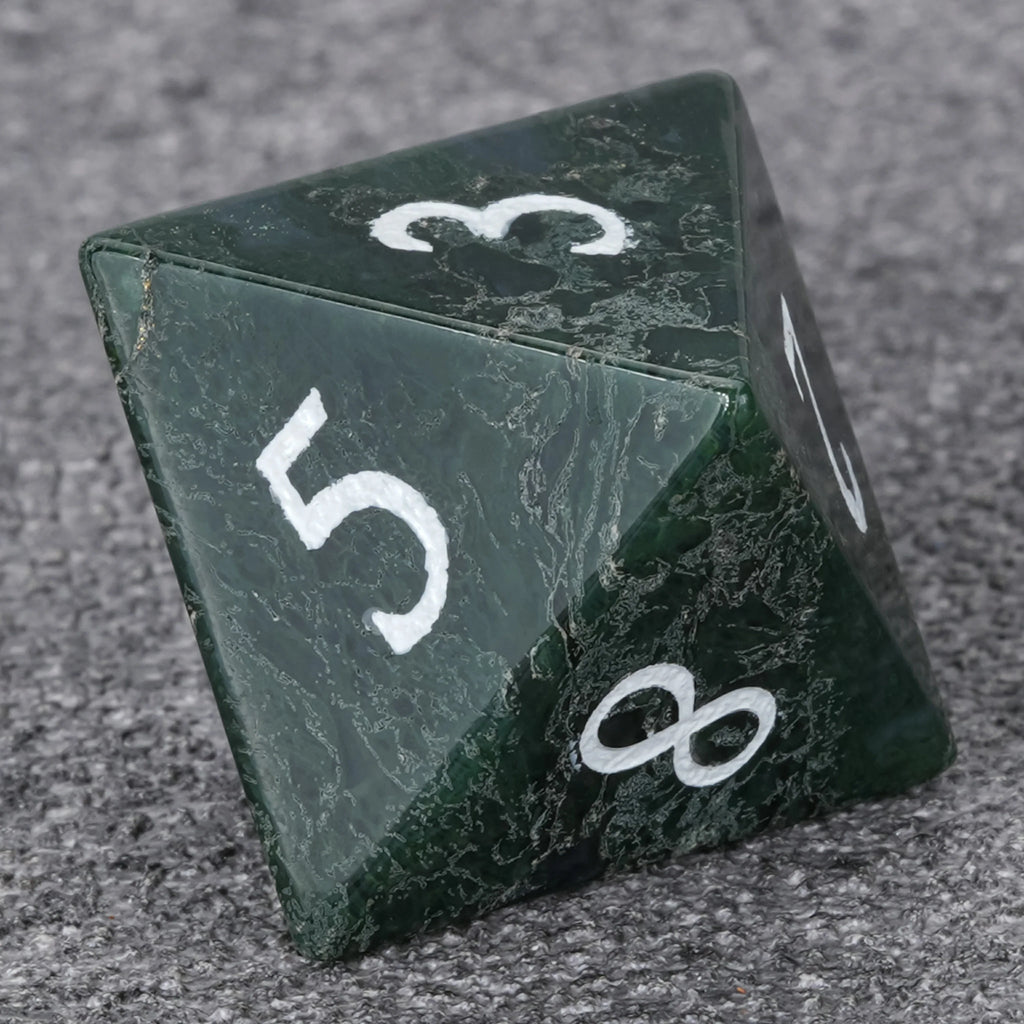 Moss Agate Natural Stone RPG Dice Set – alternate product view
