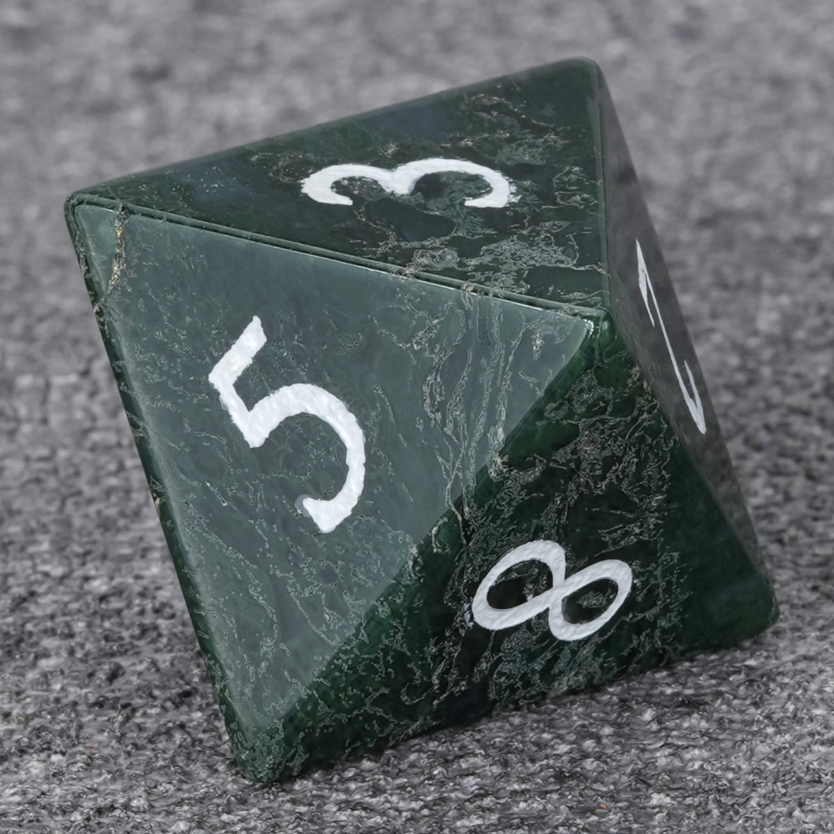 Moss Agate Natural Stone RPG Dice Set – alternate product view