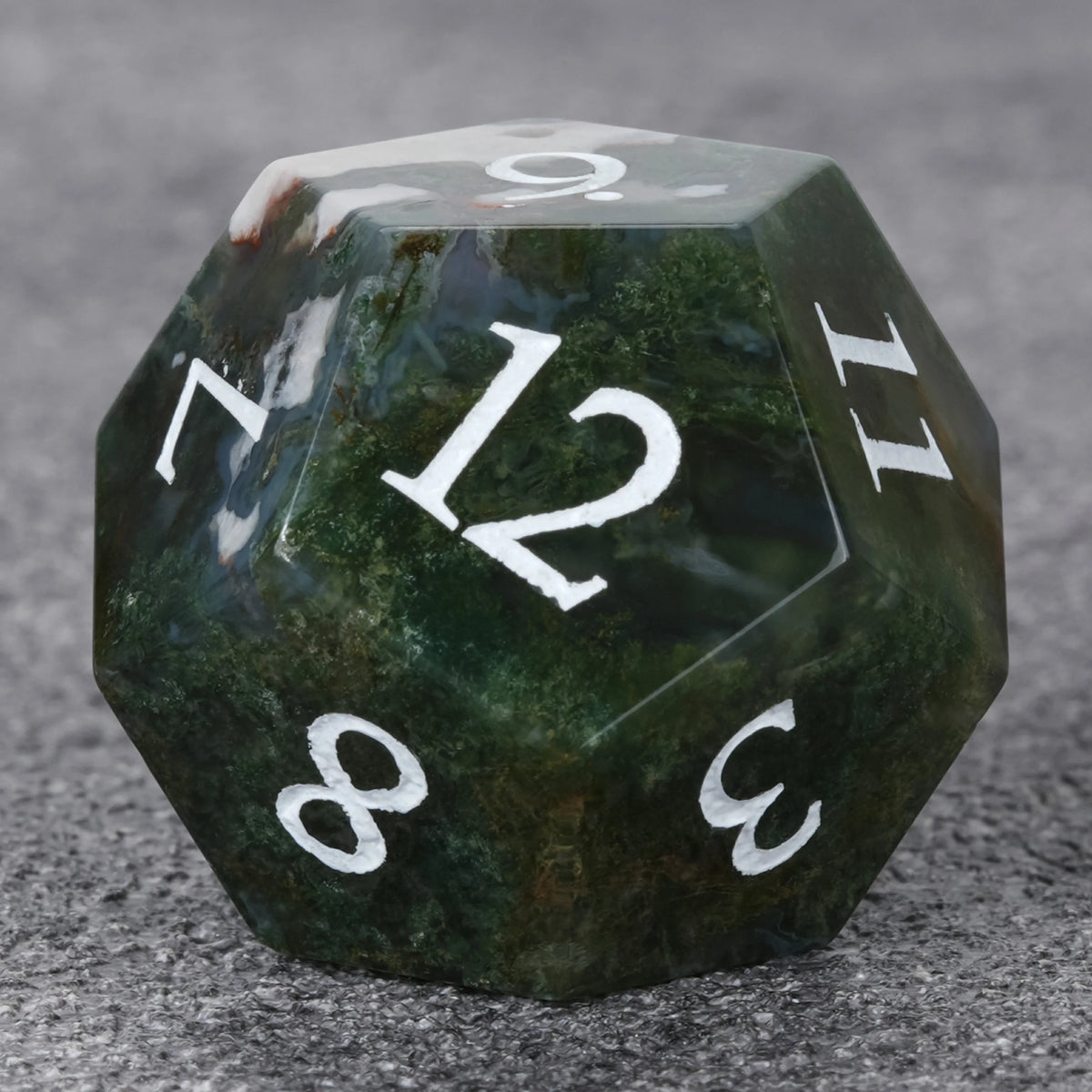 Moss Agate Natural Stone RPG Dice Set – alternate product view