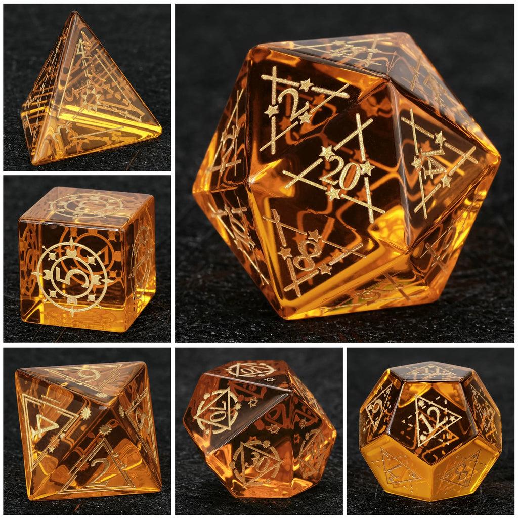 Star Natural Stone DND Dice Set – Starburst Constellation
