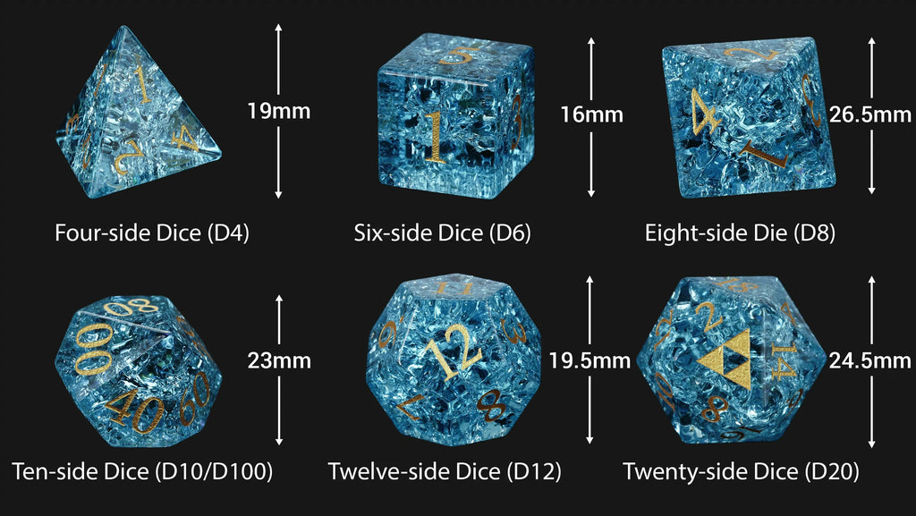 Crackle Effect Glass RPG Dice Set – alternate product view