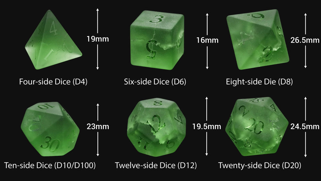 Frosted Crackle Gemstone RPG Dice Set – alternate product view