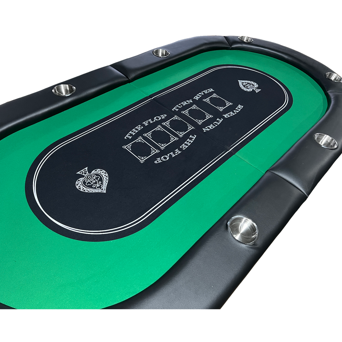 Poker Gaming Table – Foldable Board – 71-Inch Green Felt Foldable Portable Poker Table – Green Felt Surface & Cup