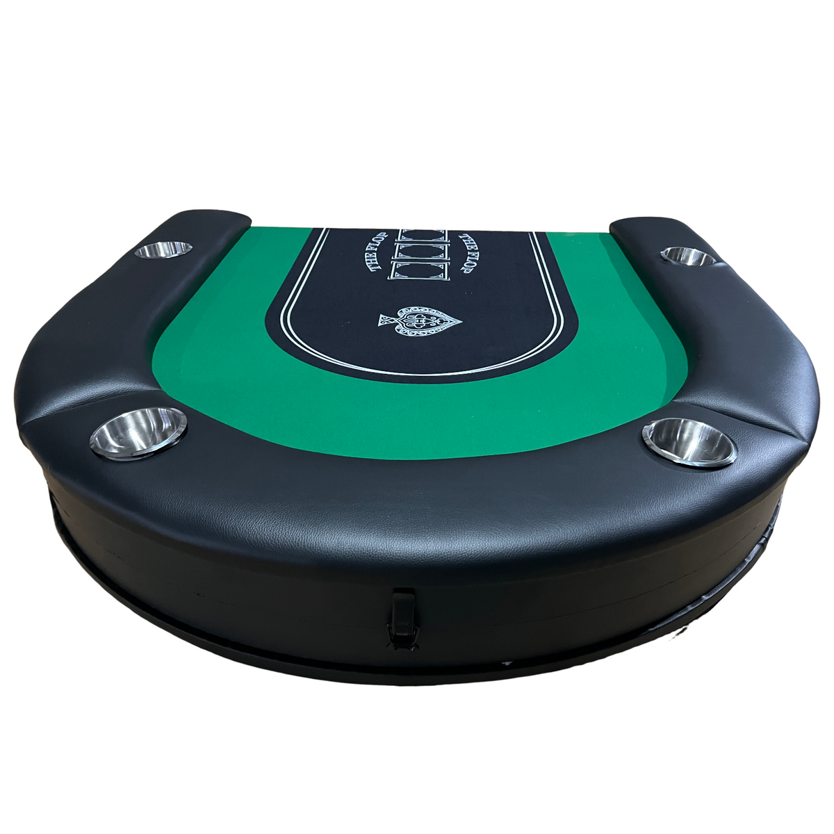 Poker Gaming Table – Foldable Board – 71-Inch Green Felt Foldable Portable Poker Table – Padded Armrest Rail Edge