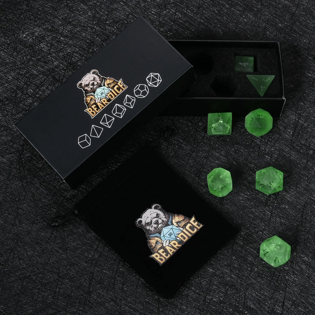 Frosted Crackle Gemstone RPG Dice Set – alternate product view