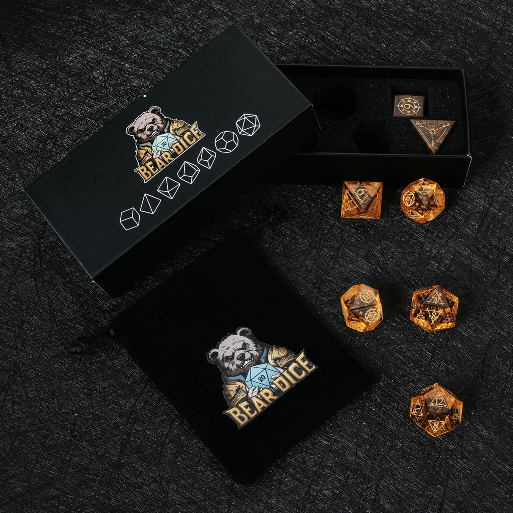 Star Natural Stone DND Dice Set – Starburst Constellation – alternate product view