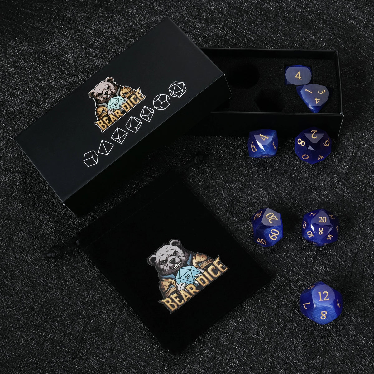 Natural Gemstone DND Dice Set – alternate product view