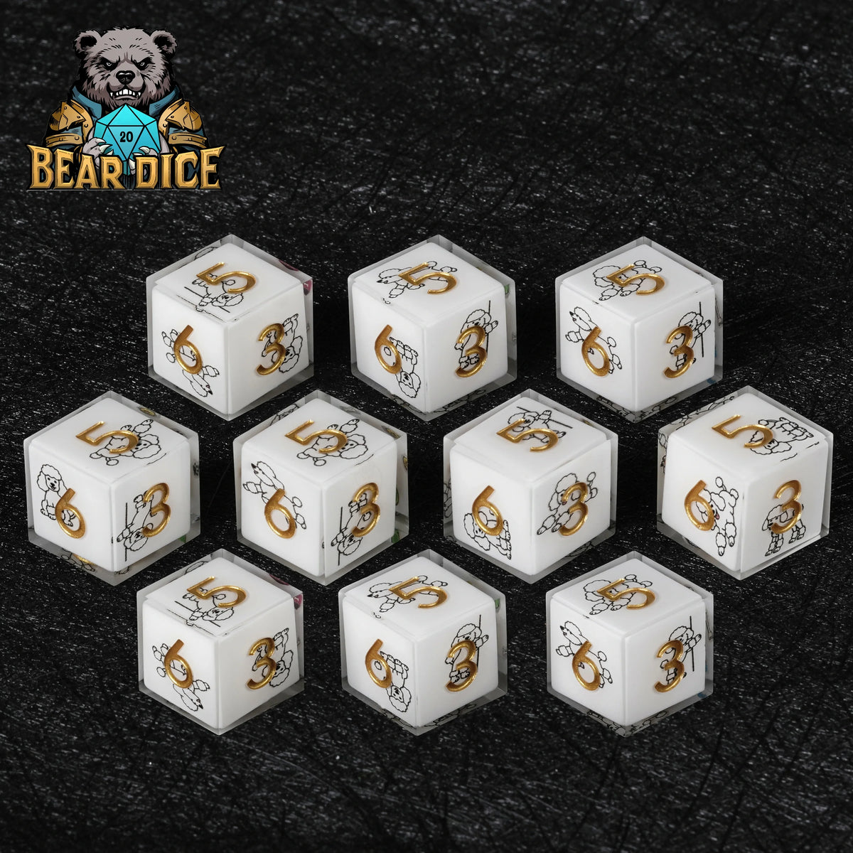 Poodle Resin D6 Dice Set – alternate product view