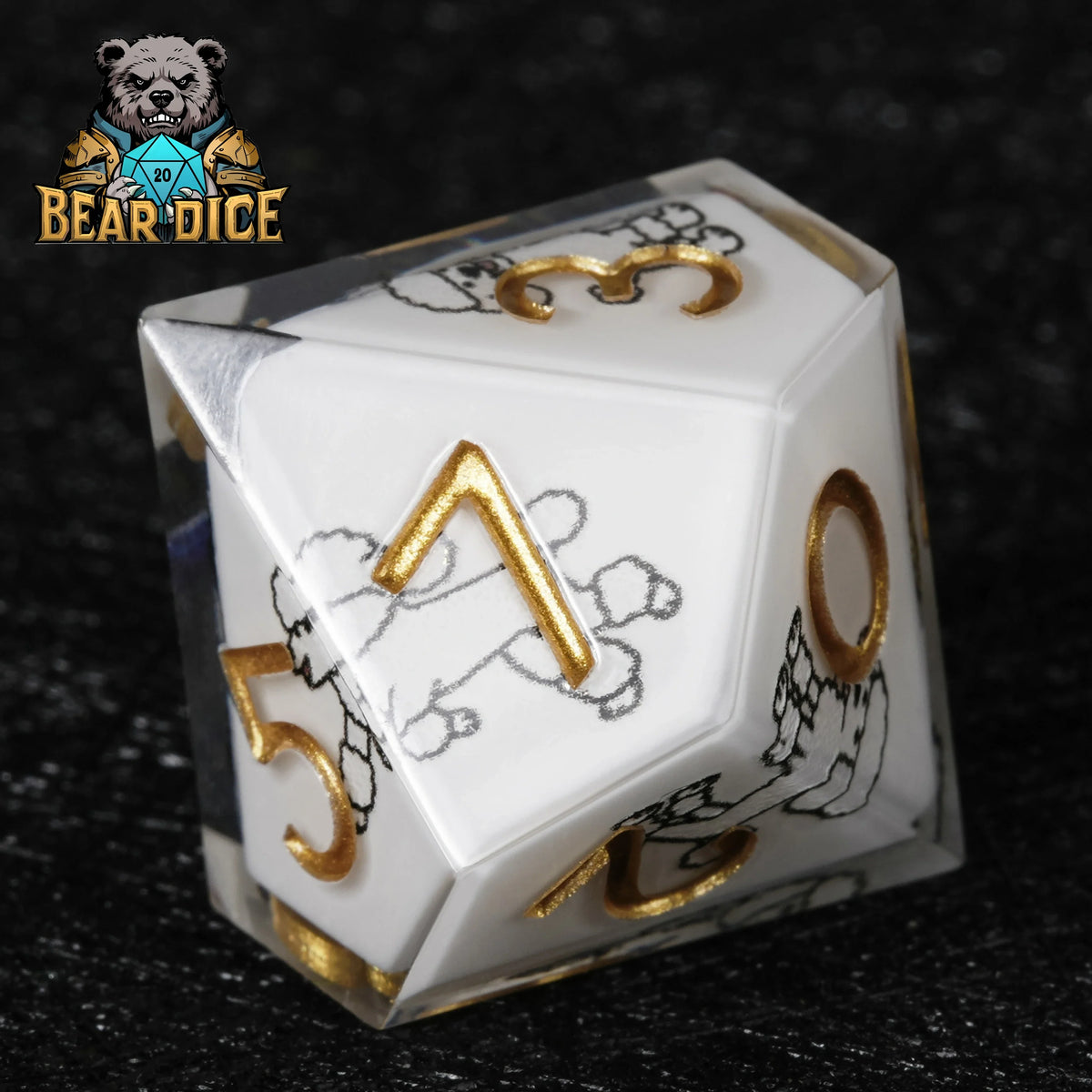 Poodle Resin D10 Dice Set – Cute RPG Die – alternate product view