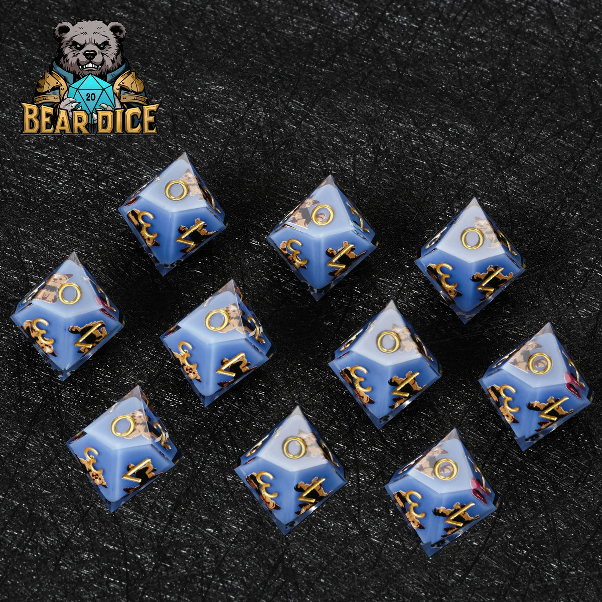 Yorkshire Terrier Resin D10 Dice Set