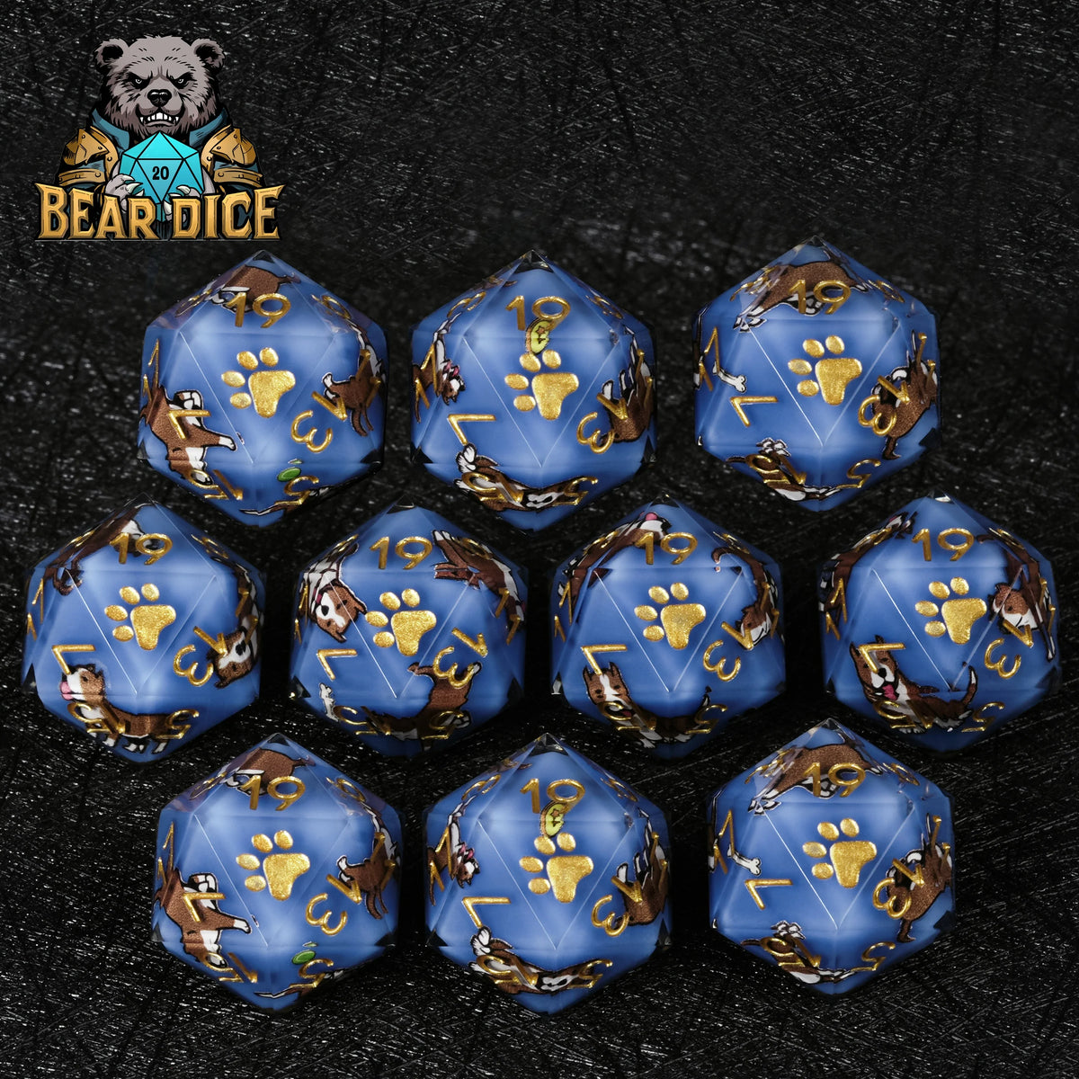 Dog Resin D20 Dice – Pit Bull – alternate product view