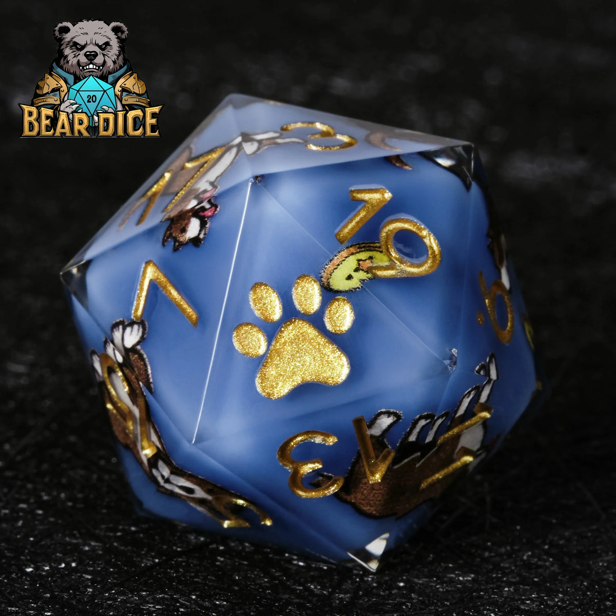 Dog Resin D20 Dice – Pit Bull
