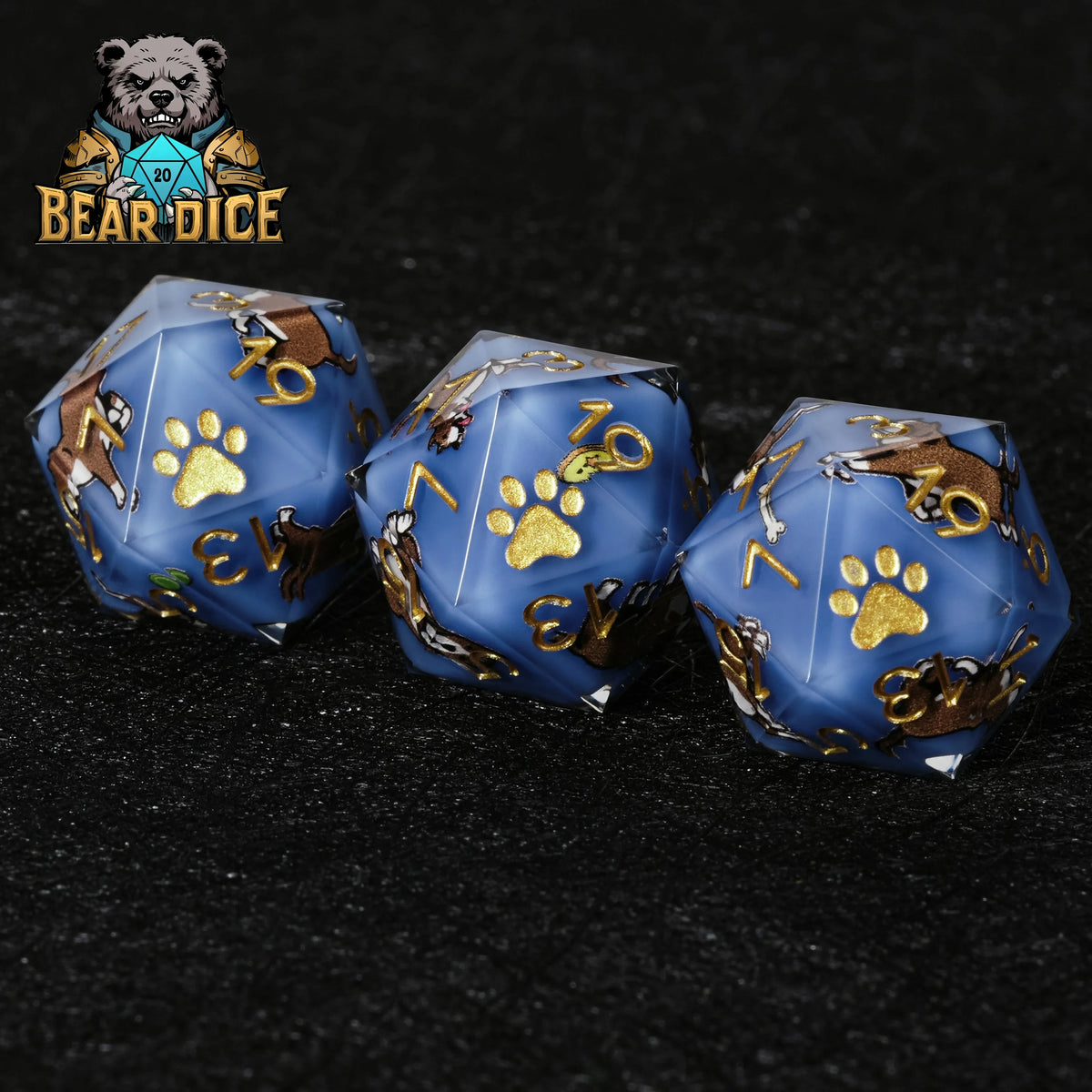 Dog Resin D20 Dice – Pit Bull – alternate product view