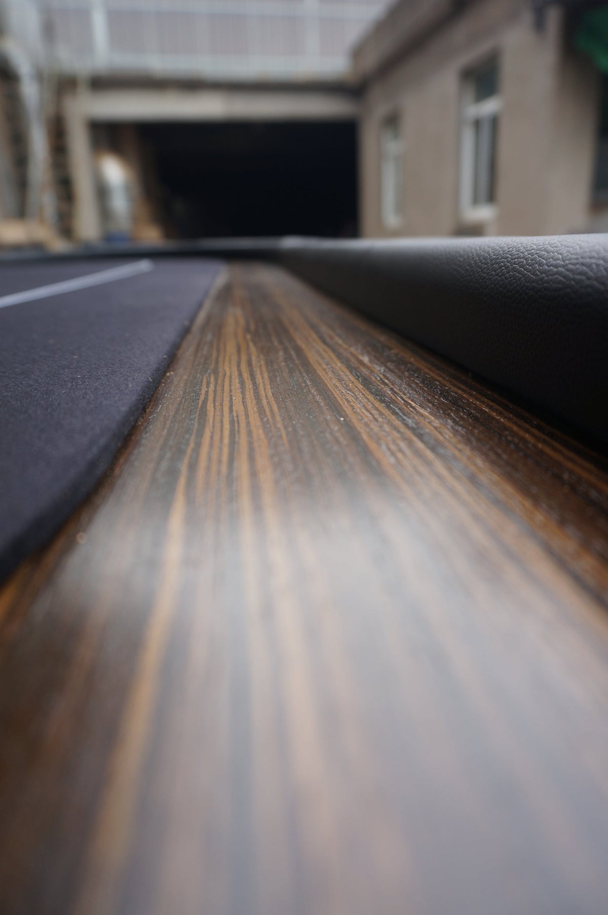 Poker Gaming Table – Wood – 96-inch Black Wooden Texas Hold'em Table – Premium Aura Speed Cloth Surface Detail
