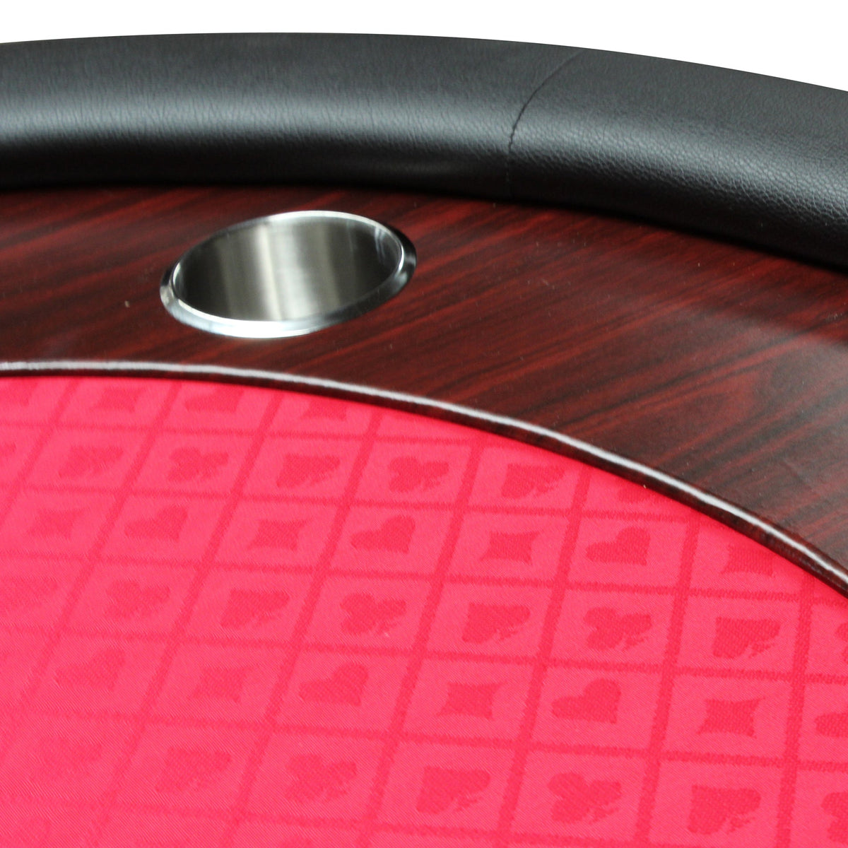 Poker Gaming Table – Wooden – Felt Racetrack – 96-Inch Foldable Poker Table – Stainless Steel Cup Holder in Racetrack