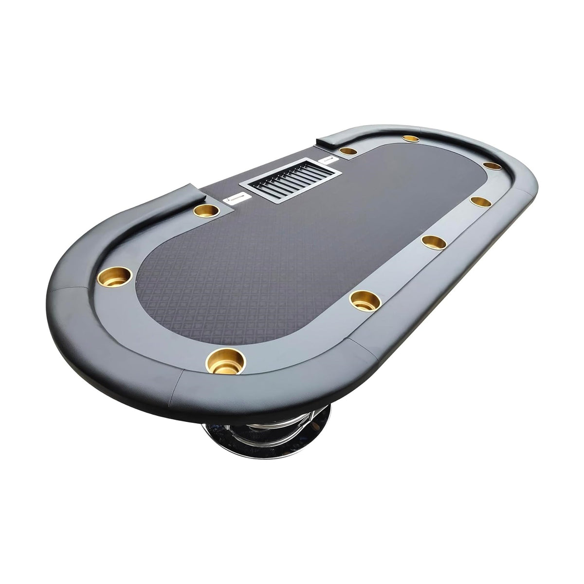 Poker Gaming Table – Waterproof Felt – 96-Inch Oval Poker Table with Waterproof Black Felt – Full Overview