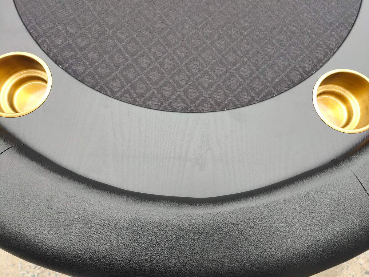 Poker Gaming Table – Waterproof Felt – 96-Inch Oval Poker Table with Waterproof Black Felt – Padded Armrest Rail