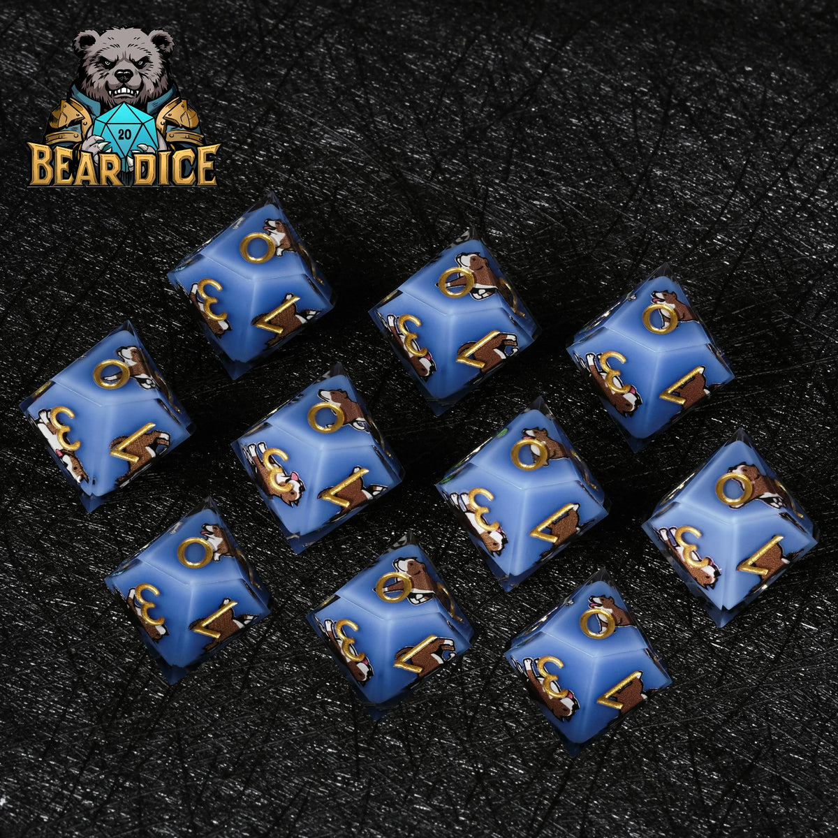 Dog Resin D10 Dice – Pit Bull