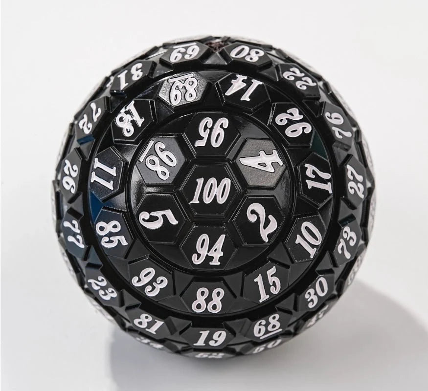 Acrylic D100 Dice – Personalized Design – Personalized Design 1 – Premium Pink Acrylic D100 Dice – Bright Blue Numbering