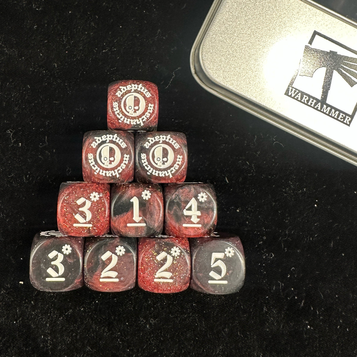 Acrylic D6 Dice – Adeptus Mechanicus – Warhammer40k 1 – alternate product view