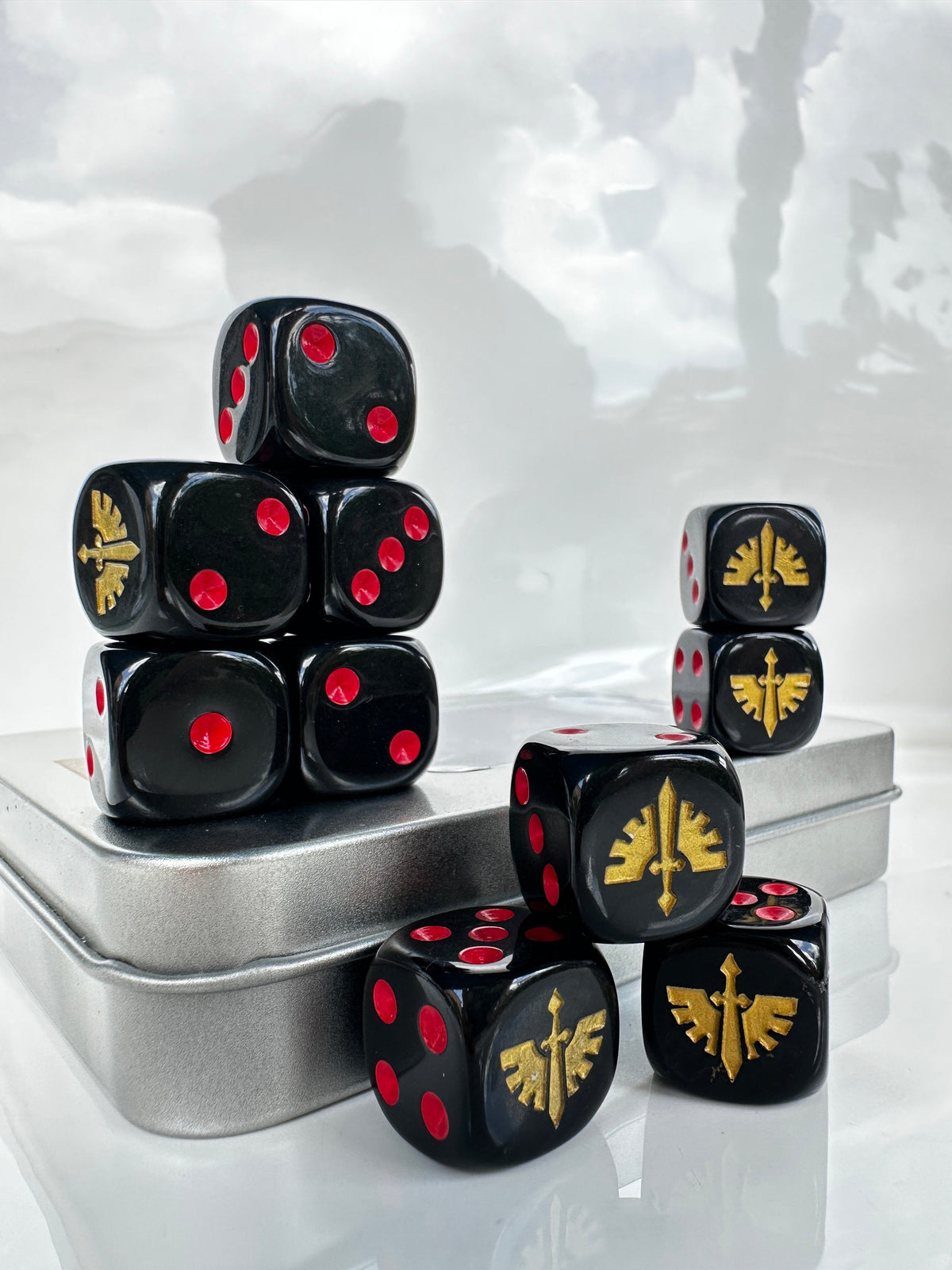 Acrylic D6 Dice – Angel Matte – alternate product view