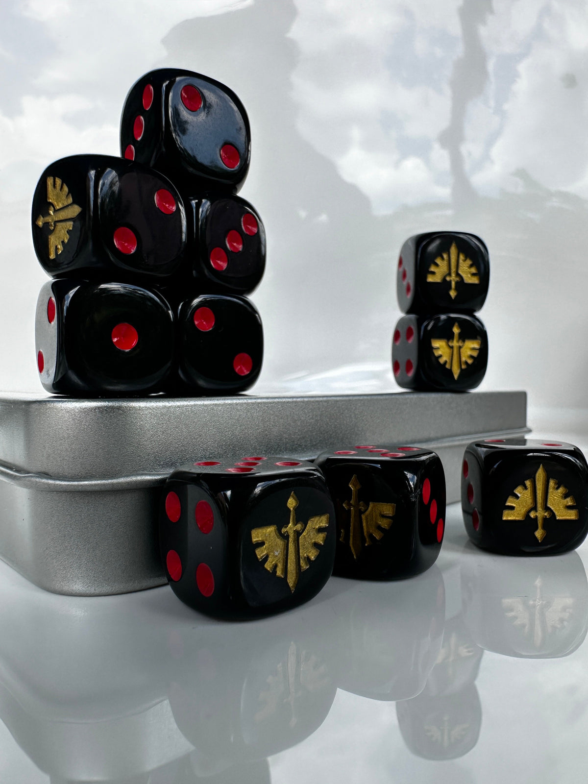Acrylic D6 Dice – Angel Matte – alternate product view