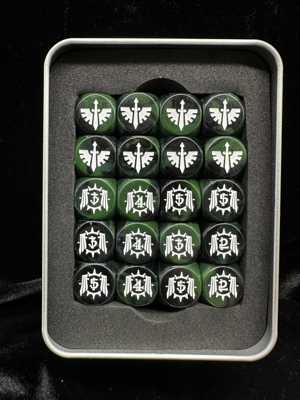 Acrylic D6 Dice – Angels Dark – alternate product view