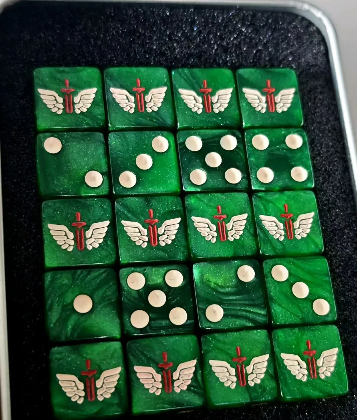 Acrylic D6 Dice – Angels Swirl