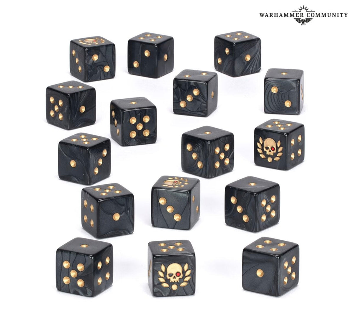 Acrylic D6 Dice – Black Swirl – Astra Militarum – alternate product view