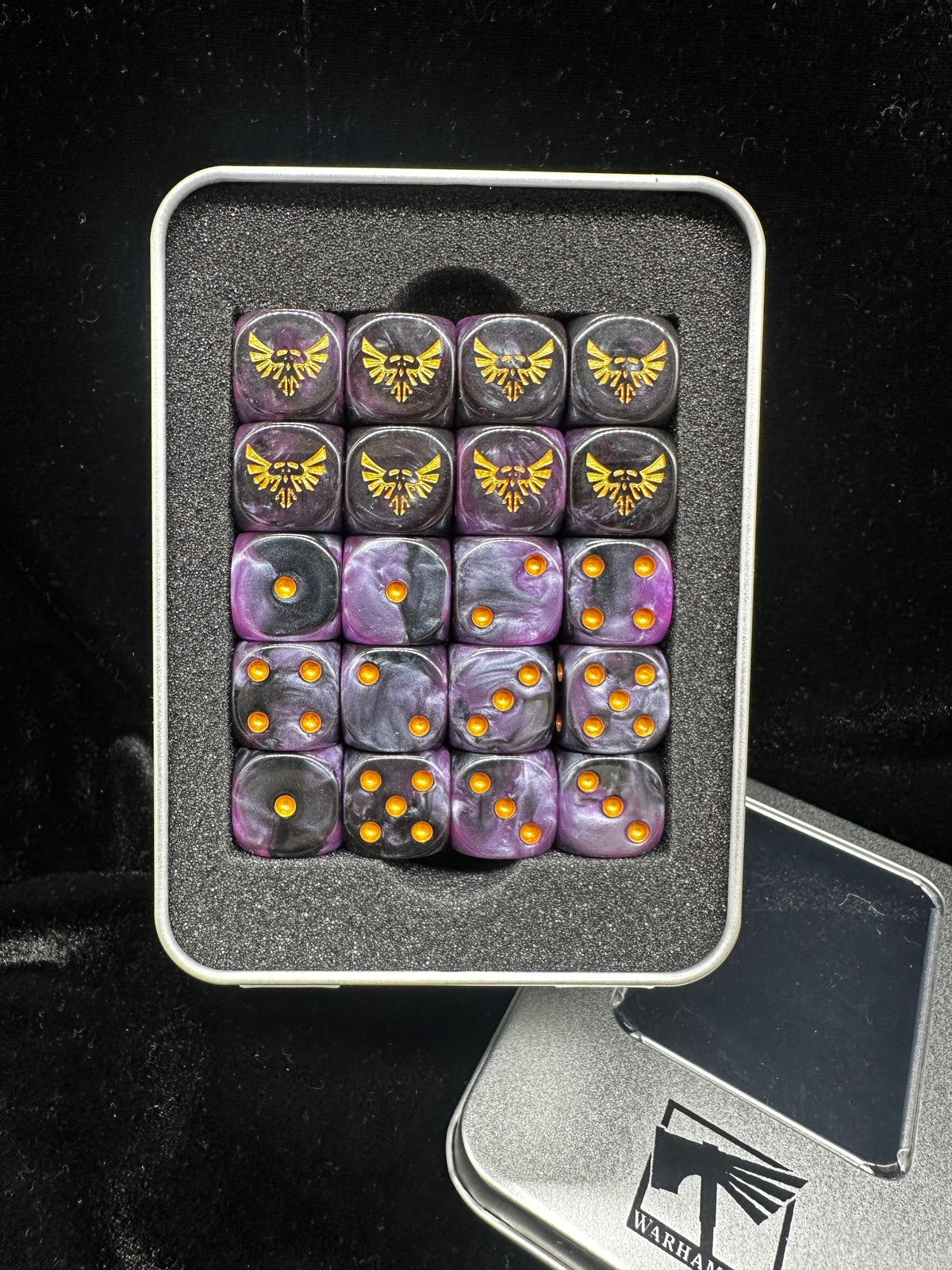 Acrylic D6 Dice – Black Swirl – Evil Sunz – alternate product view
