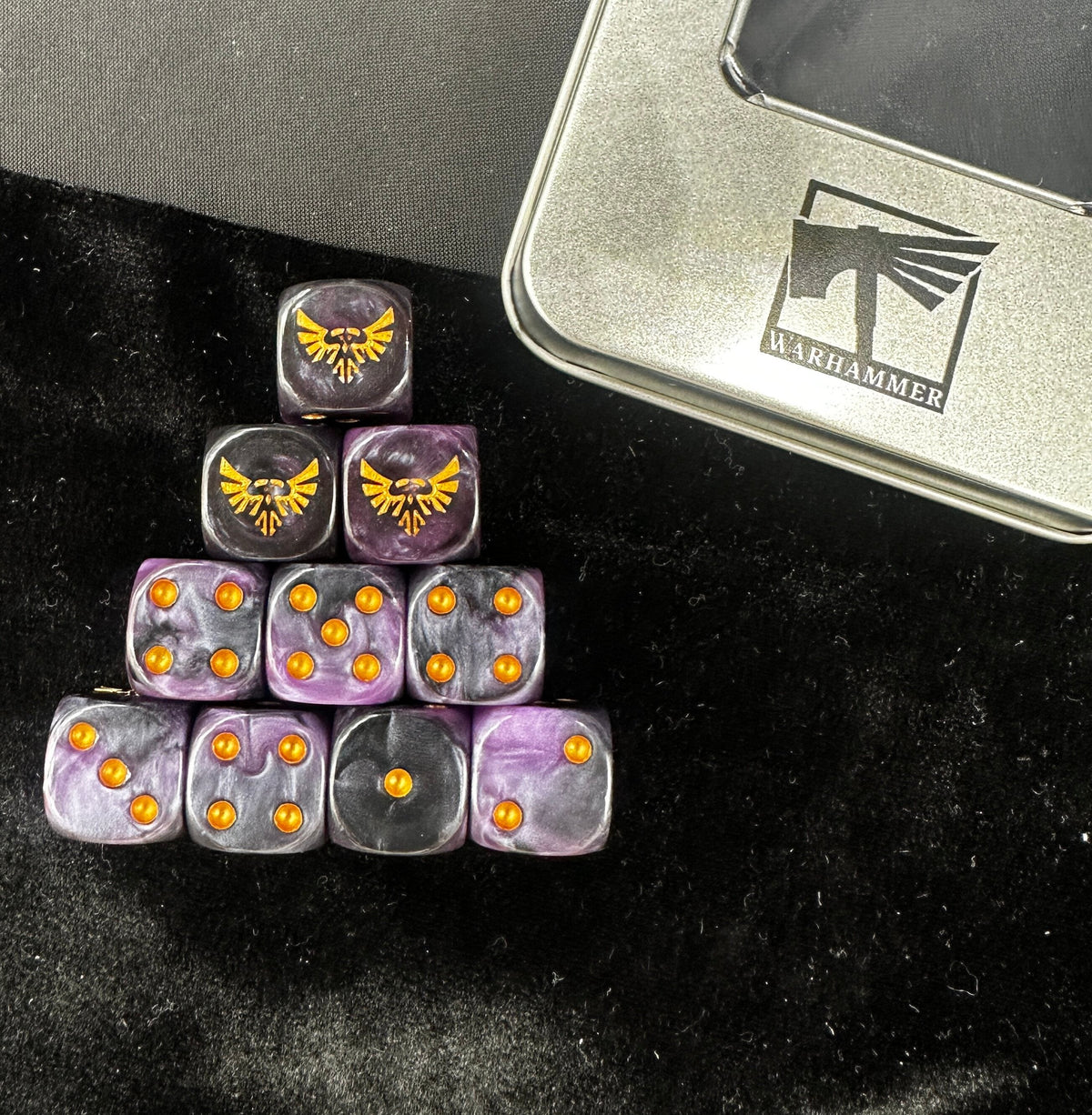 Acrylic D6 Dice – Black Swirl – Evil Sunz – alternate product view