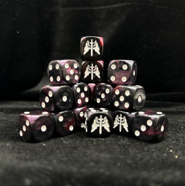 Acrylic D6 Dice – Dark Angels